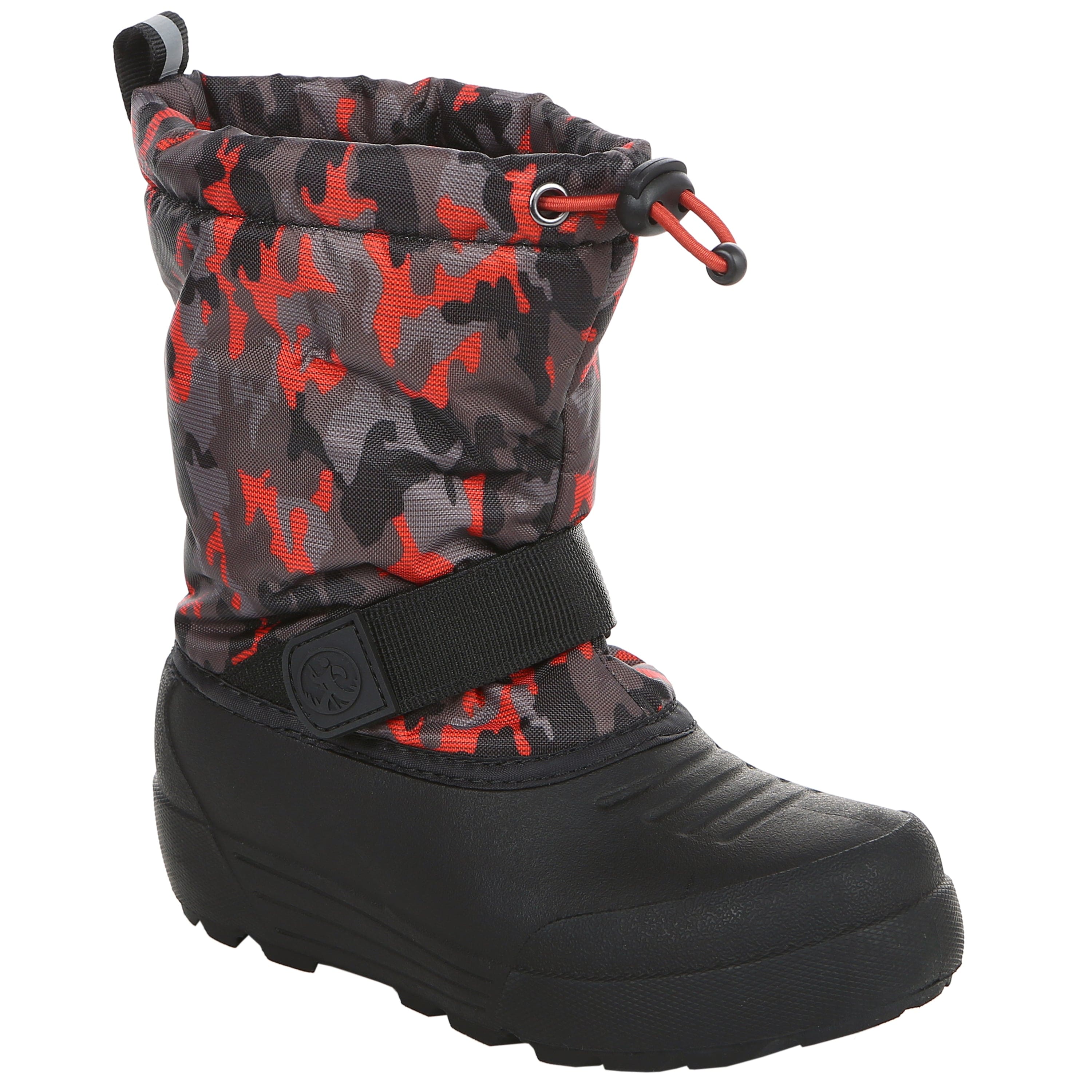 boys snow boots red camo