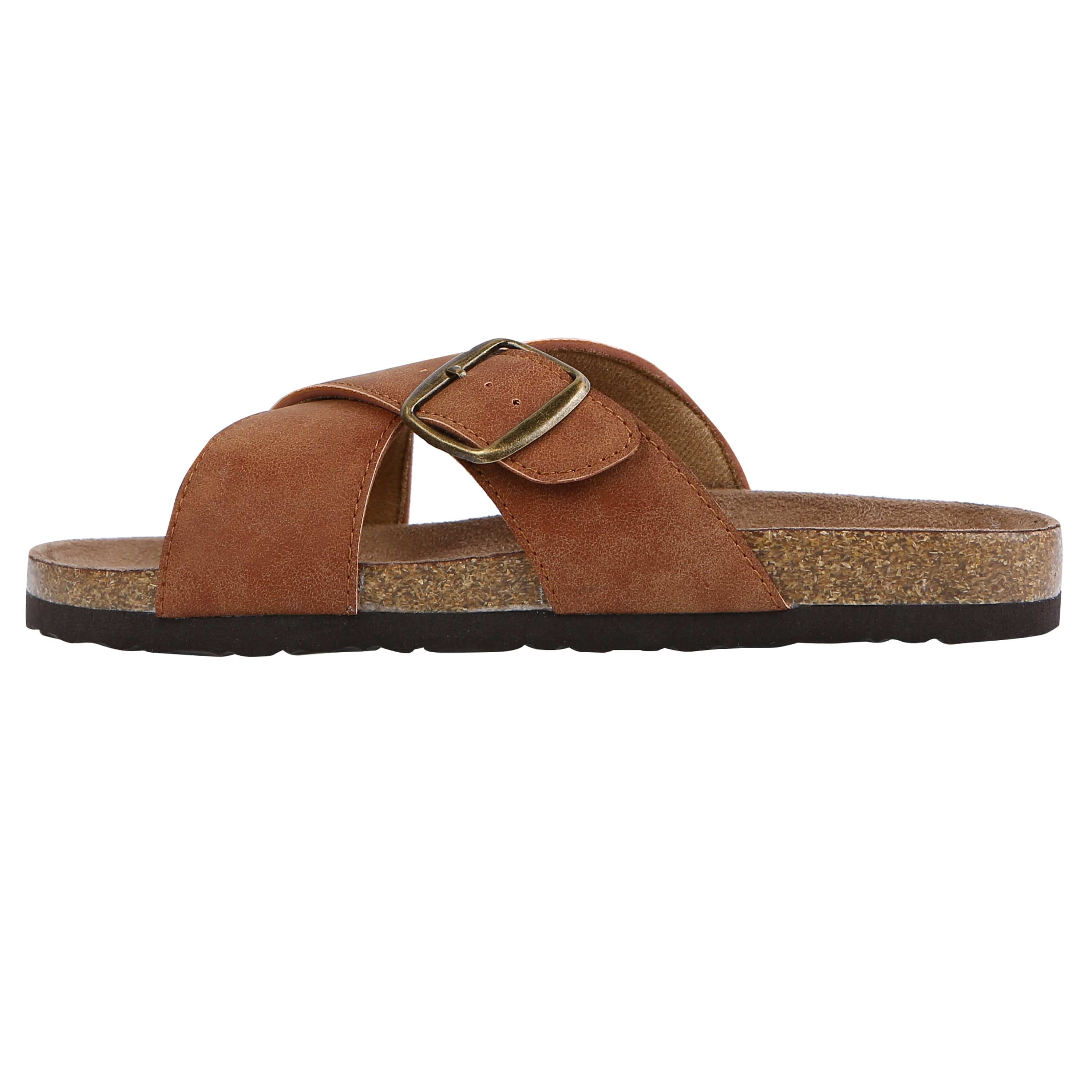 Women's Lana Adjustable Strap Leather Cork Slide Sandal - Northside USA