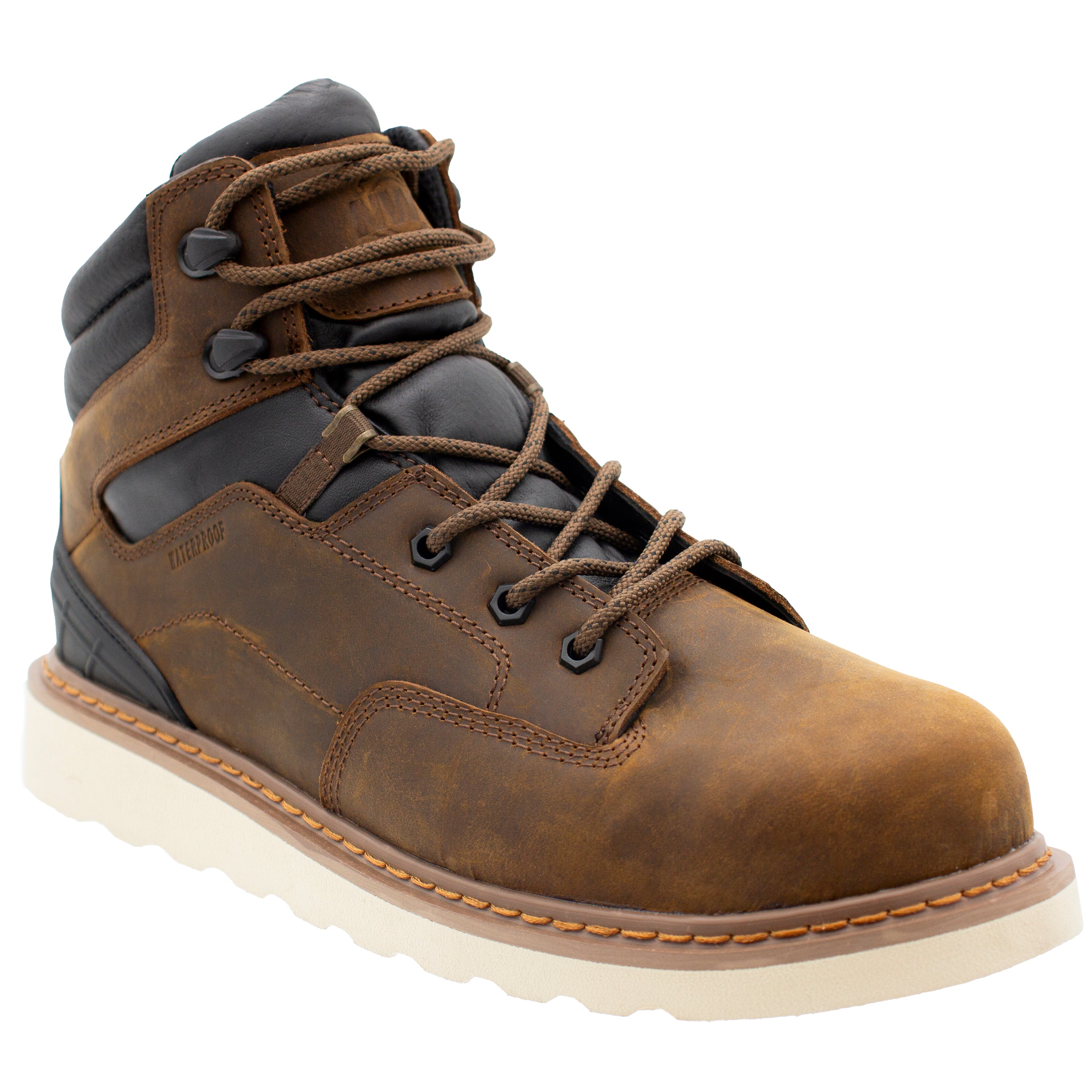 Men’s Garner II Wedge 6" Composite Toe Waterproof Work Boot – brown three-quarter angle view