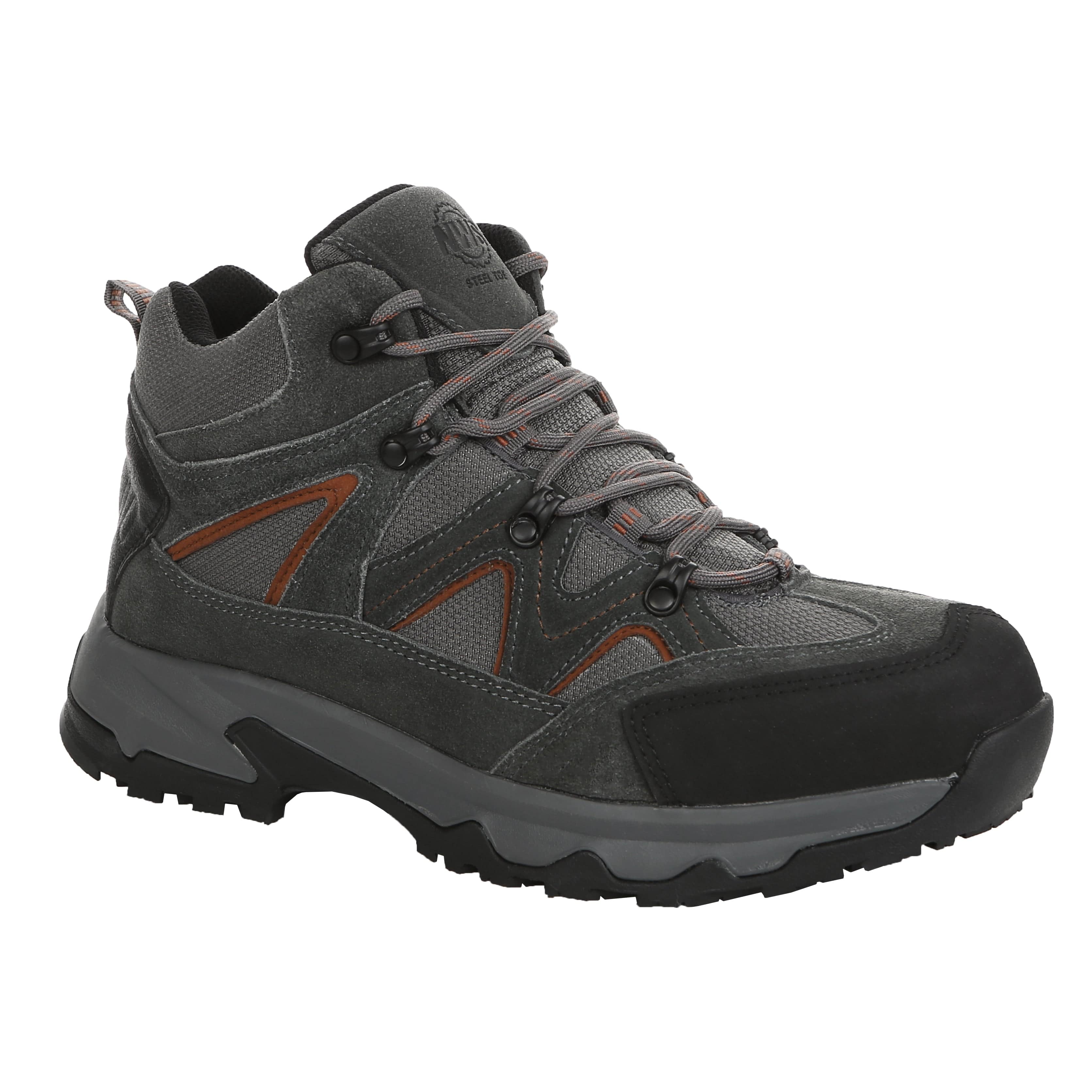 Protective steel toe work boots for men