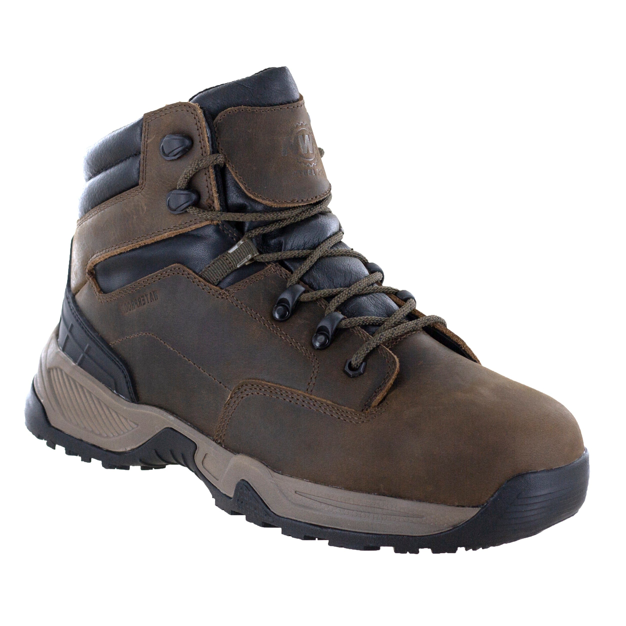 Men’s Garner II Mid Waterproof Work Boot – medium brown three-quarter angle view