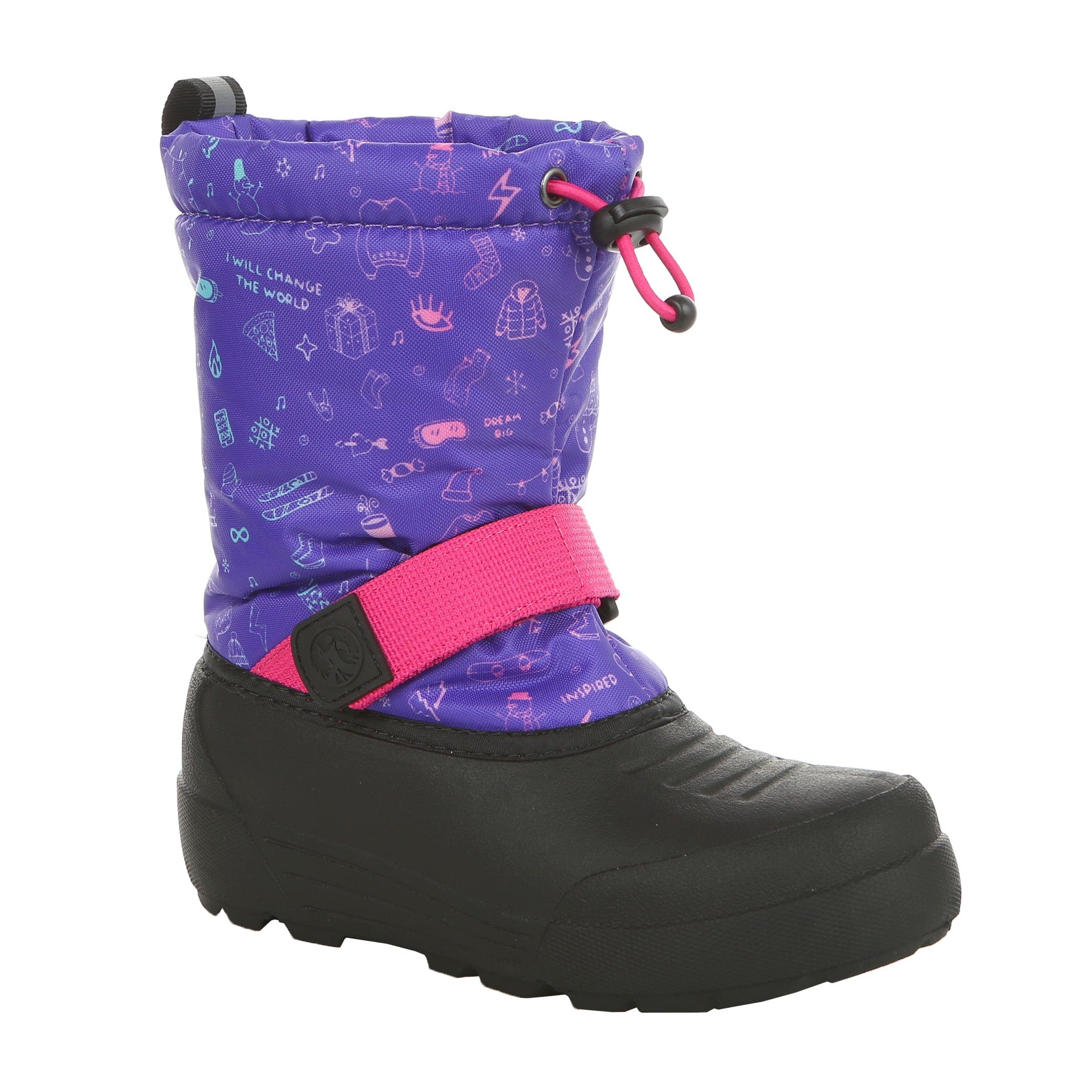 girls snow boots for winter purple and pink
